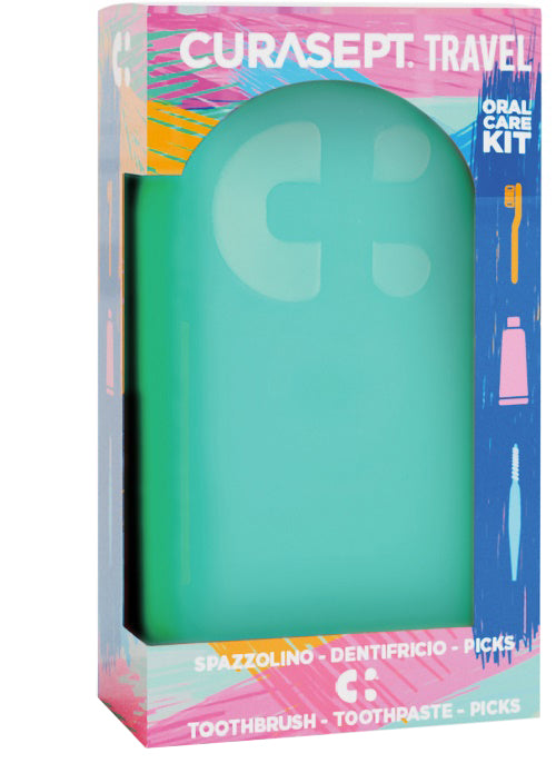 CURASEPT TRAVEL VERDE 1 SPAZZOLINO + 1 DENTIFRICIO 20 ML + 3PICKS
