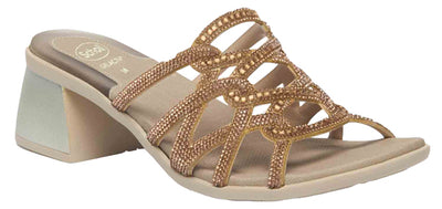 CALZATURA NISIDA MICROFIBRE+STRASS BIS W GOLD 39
