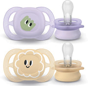 PHILIPS AVENT SUCCHIETTI ULTRASTART 0-2M VIOLA E ARANCIONE CON DISEGNI 2 PEZZI