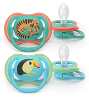 PHILIPS AVENT SUCCHIETTI AIR 6-18M VERDE E AZZURRO CON DISEGNI ANIMALI FORI EXTRA LARGE 2 PEZZI