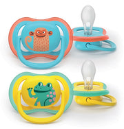 PHILIPS AVENT SUCCHIETTI ULTRA AIR +18M AZZURRO CON SCIMMIAGIALLO CON RANA 2 PEZZI