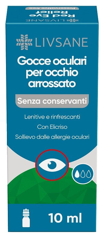 GOCCE OCULARI OCCHIO ARROSSATO LIVSANE 10 ML SENZA CONSERVANTI