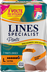 PANNOLONE PER INCONTINENZA LINES SPECIALIST PANTS EXTRA UNISEX L 7 PEZZI