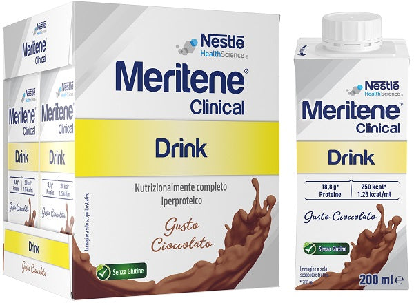 MERITENE CLINICAL DRINK CIOCCOLATO 4 BOTTIGLIE DA 200 ML - MERITENE CLINICAL DRINK CIOCCOLATO 4 BOTTIGLIE DA 200 ML