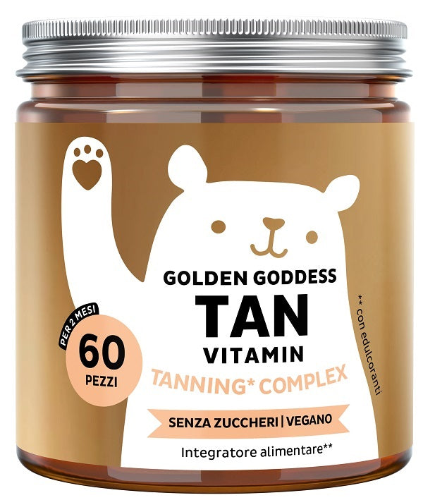 BEARS WITH BENEFITS GOLDEN GODDESS TAN VITAMIN 60 CARAMELLEGOMMOSE CON EDULCORANTI SENZA ZUCCHERI SENZA GLUTINE