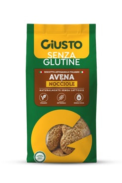 GIUSTO SENZA GLUTINE BISCOTTI AVENA & NOCCIOLE 200 G VEGAN,SENZA UOVA E NATURALMENTE SENZA LATTOSIO