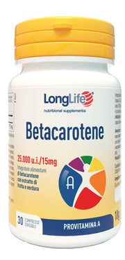 LONGLIFE BETACAROTENE 25000UI 30 COMPRESSE DIVISIBILI SENZAGLUTINE