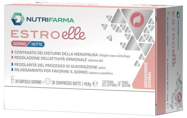 ESTROELLE GIORNO & NOTTE 30 CAPSULE + 30 COMPRESSE SENZA GLUTINE E LATTOSIO