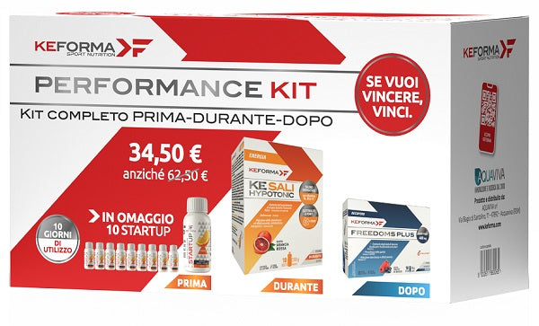 PERFORMANCE KIT 1 STARTUP ARANCIA 40 ML + 1 KE SALI HYPOTONIC 10 BUSTINE + FREEDOMS PLUS 10 STICK SENZA GLUTINE E LATTOSIO