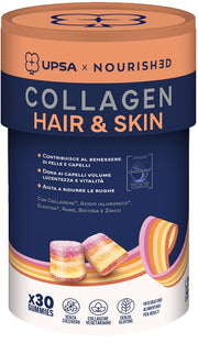 UPSA X NOURISHED COLLAGEN HAIR & SKIN 30 GUMMIES SENZA GLUTINE