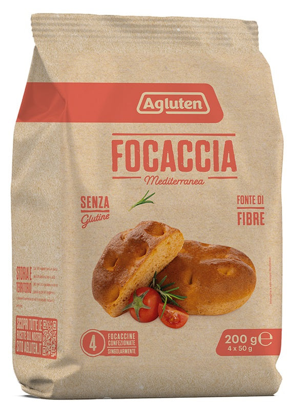 AGLUTEN FOCACCIA MEDITERRANEA 4 PEZZI DA 50 G