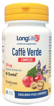 LONGLIFE CAFFE' VERDE COMPLEX 60 CAPSULE VEGETALI 0,5 G SENZA GLUTINE