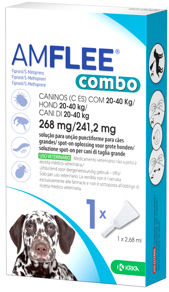 AMFLEE COMBO*spot-on soluz 3 pipette 2,68 ml 268 mg + 241,2mg cani da 20 a 40 Kg