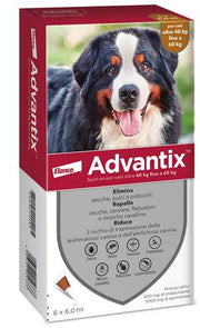 ADVANTIX SPOT ON*soluz 6 pipette 6 ml 600 mg + 3.000 mg canida 40 kg a 60 kg