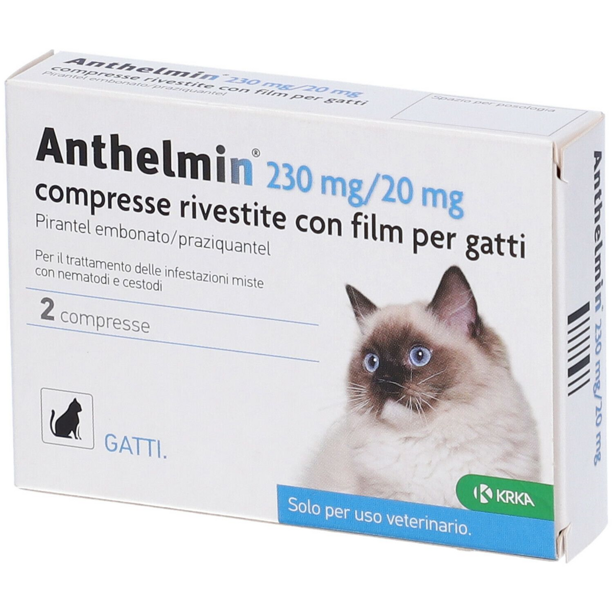 ANTHELMIN*2 cpr 230 mg + 20 mg gatti