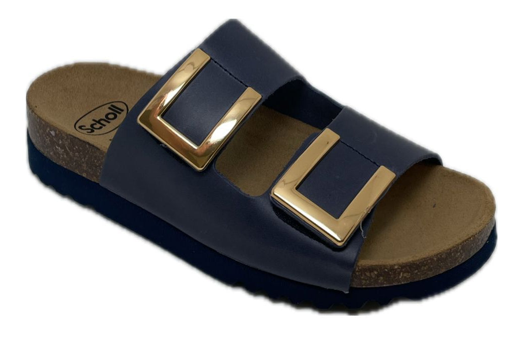 CALZATURA MONTEREY 2 STRAPS VINTAGE LEATHER BIS W NAVY BLUE40