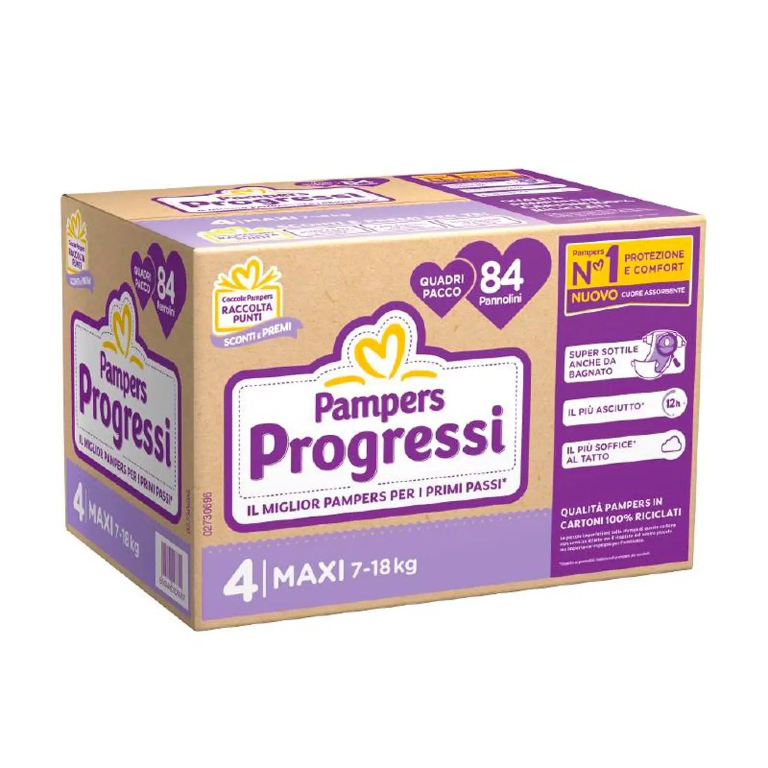 Pampers Quadri Progressi Maxi 84 Pezzi - Nuovo Formato - Nuova Tecnologia