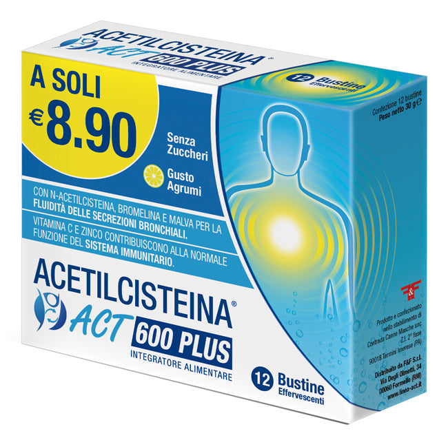 ACETILCISTEINA ACT 600 PLUS 12 BUSTINE EFFERVESCENTI AGRUMI