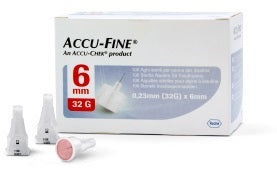 AGO PER PENNA DA INSULINA ACCU-FINE PEN NEEDLE ACCU-CHEK GAUGE 32 X 6MM 100 PEZZI - AGO PER PENNA DA INSULINA ACCU-FINE PEN NEEDLE ACCU-CHEK GAUGE 32 X 6MM 100 PEZZI