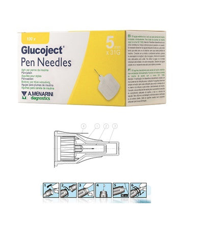 AGO PER PENNA DA INSULINA GLUCOJECT LUNGHEZZA 5 MM GAUGE 31100 PEZZI