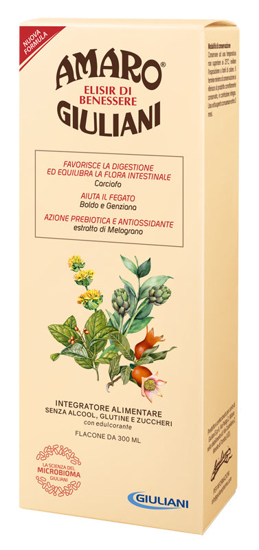 AMARO GIULIANI ELISIR BENESSERE 300 ML NUOVA FORMULA - AMARO GIULIANI ELISIR BENESSERE 300 ML NUOVA FORMULA