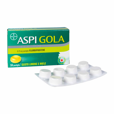 Aspi Gola 16 Pastiglie Flurbiprofene Gola Infiammata E Mal Di Gola Gusto Limone Miele