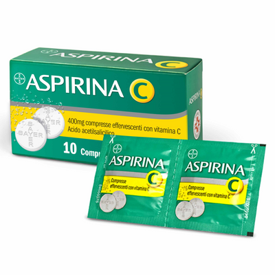 Aspirina C Raffreddore Influenza 400mg Vitamina C 10 Compresse Effervescenti