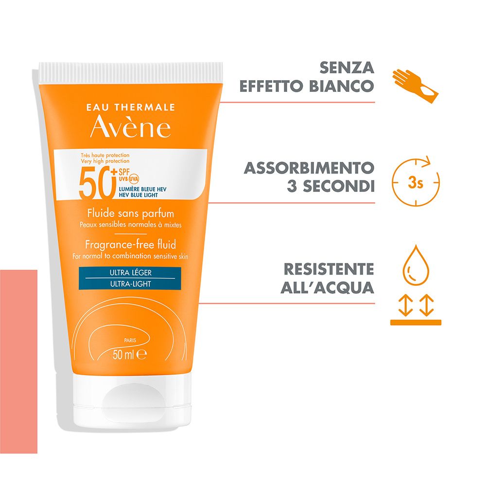 Eau Thermale Avène Sol Fluido Senza Profumo SPF 50+ 50 ml