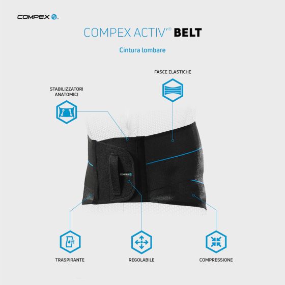 COMPEX ACTIV' BELT M Fascia Lombare Misura M - COMPEX ACTIV' BELT M Fascia Lombare Misura M
