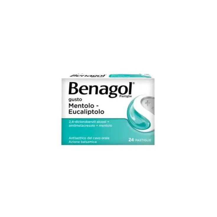 BENAGOL  24 Pastiglie gusto Mentolo-Eucaliptolo - Antisettico per Bocca e Gola
