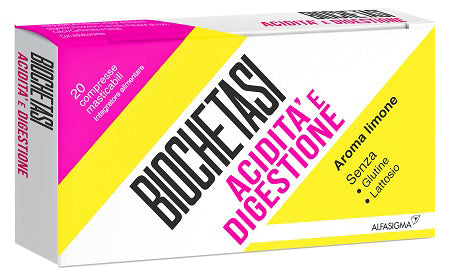 Biochetasi Acidita' E Digestione 20 Compresse Masticabili Aroma Limone - Biochetasi Acidita' E Digestione 20 Compresse Masticabili Aroma Limone