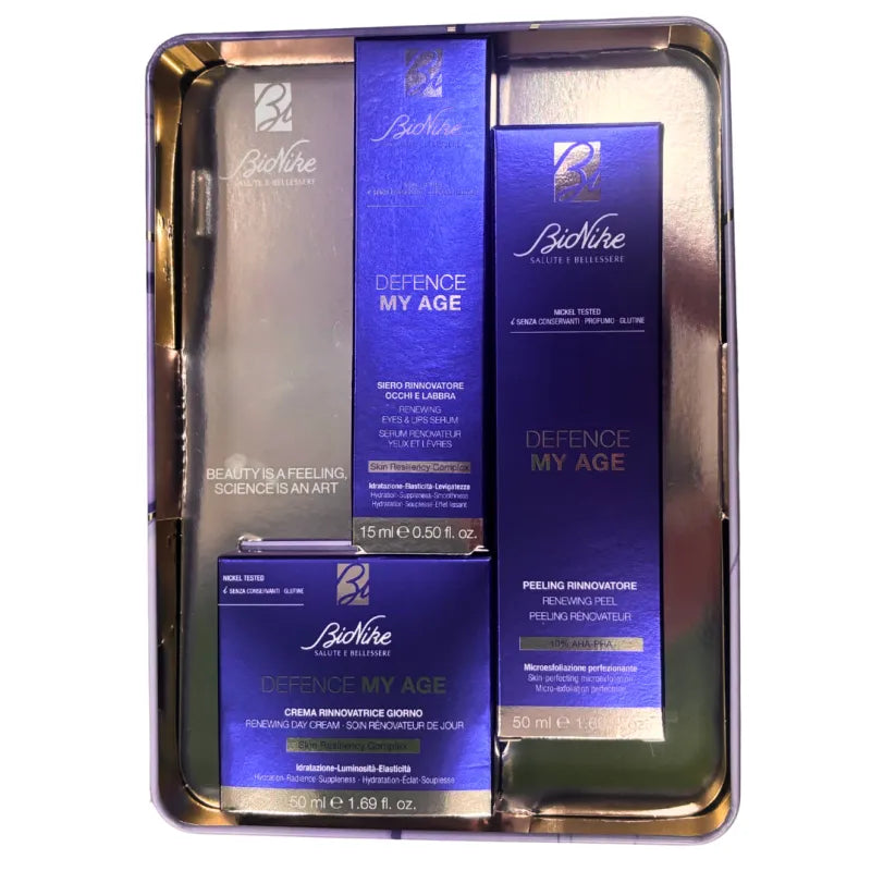 Bionike Cofanetto Defence My Age Crema 50ml + Siero Occhi e Labbra 15ml + Peeling 30ml