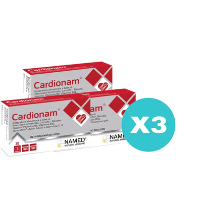 3 Conf. - Cardionam 30 Compresse Integratore Per Il Colesterolo - Tot. 90 Cpr