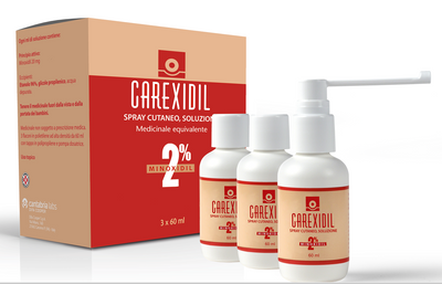 CAREXIDIL*3 flaconi spray soluz cutanea 60 ml 2%