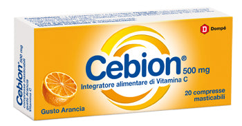 CEBION MASTICABILE ARANCIA VITAMINA C 500 MG 20 COMPRESSE - CEBION MASTICABILE ARANCIA VITAMINA C 500 MG 20 COMPRESSE