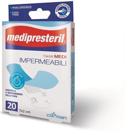 CEROTTO MEDIO MEDIPRESTERIL IMPERMEABILE 7X2CM 20 PEZZI - CEROTTO MEDIO MEDIPRESTERIL IMPERMEABILE 7X2CM 20 PEZZI