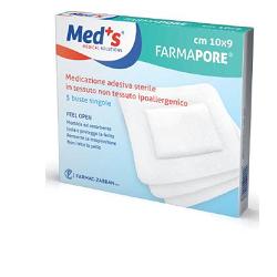 CEROTTO MEDS FARMAPORE STERILE CON TAMPONE DI GARZA CENTRALEE BORDI ADESIVI 6X9 CM 5 PEZZI