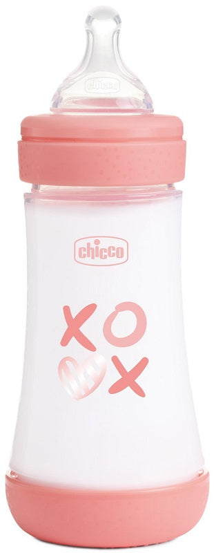 CHICCO BIBERON P5 240ML MED SILICONE GIRL - CHICCO BIBERON P5 240ML MED SILICONE GIRL