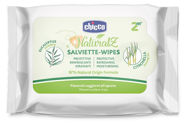 CHICCO ZANZA SALVIETTE NATURALE 20 PEZZI - CHICCO ZANZA SALVIETTE NATURALE 20 PEZZI