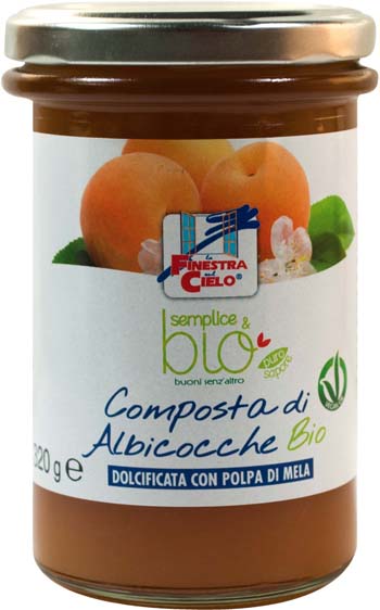 COMPOSTA DI ALBICOCCA CON POLPA DI MELA BIO 320 G - COMPOSTA DI ALBICOCCA CON POLPA DI MELA BIO 320 G