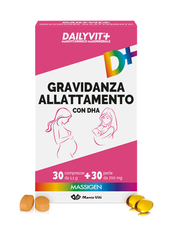 DAILYVIT+ GRAVIDANZA ALLATTAMENTO CON DHA MULTIVITAMINICO EMULTIMINERALE 30 COMPRESSE + 30 PERLE