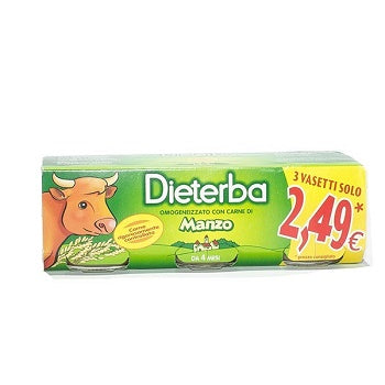 DIETERBA OMOGENEIZZATO MANZO 3 PEZZI 80 G - DIETERBA OMOGENEIZZATO MANZO 3 PEZZI 80 G