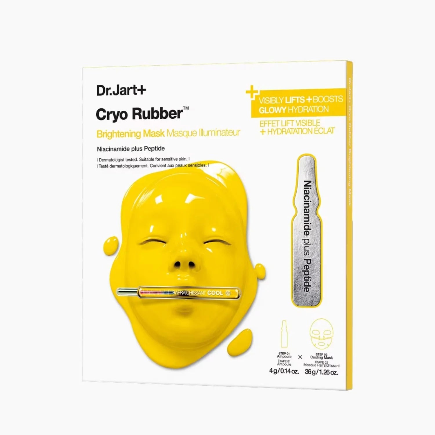 Dr.Jart+ Cryo Rubber Brightening Mask | Maschera Hydrogel Niacinamide Peptidi | 1 Pezzo