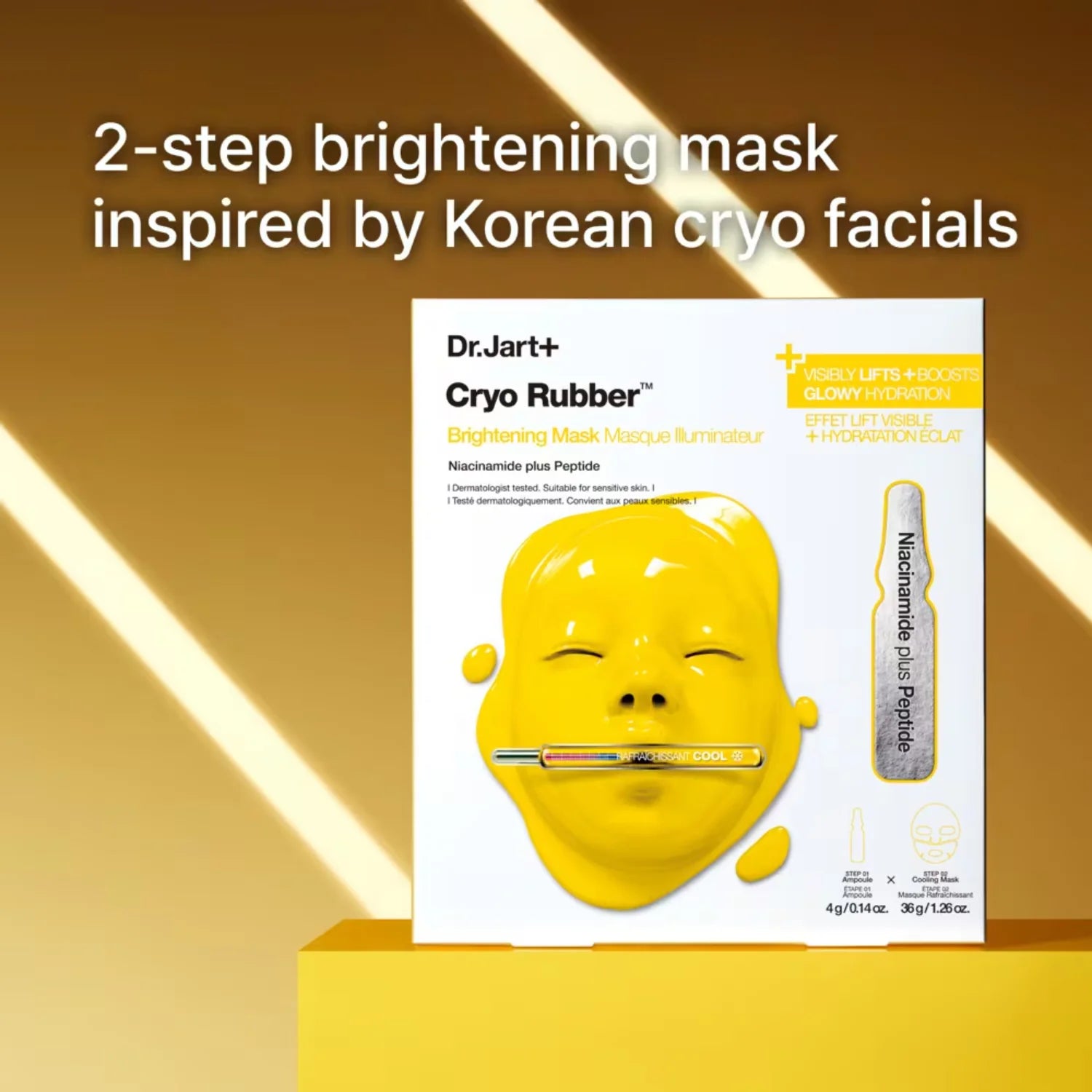 Dr.Jart+ Cryo Rubber Brightening Mask | Maschera Hydrogel Niacinamide Peptidi | 1 Pezzo