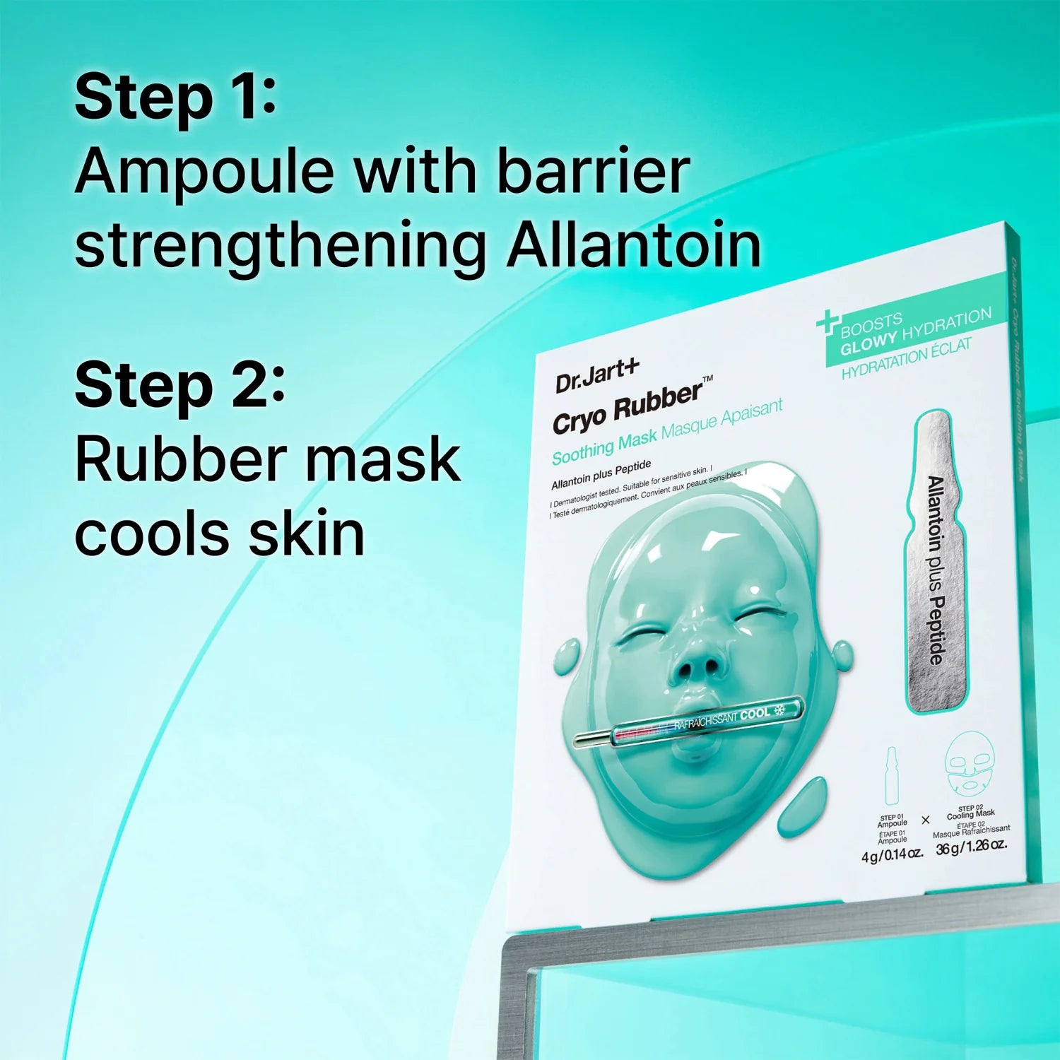 Dr.Jart+ Cryo Rubber Soothing Mask | Maschera Hydrogel Allantoina Peptidi | 1 Pezzo