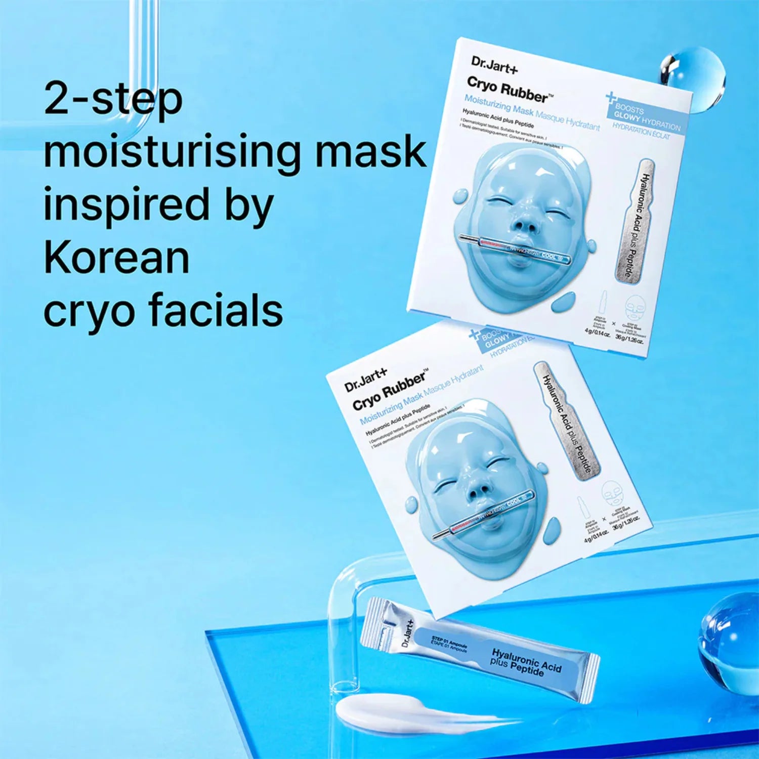 Dr.Jart+ Cryo Rubber Moisturizing Mask | Maschera Hydrogel Acido Ialuronico Peptidi | 1 Pezzo