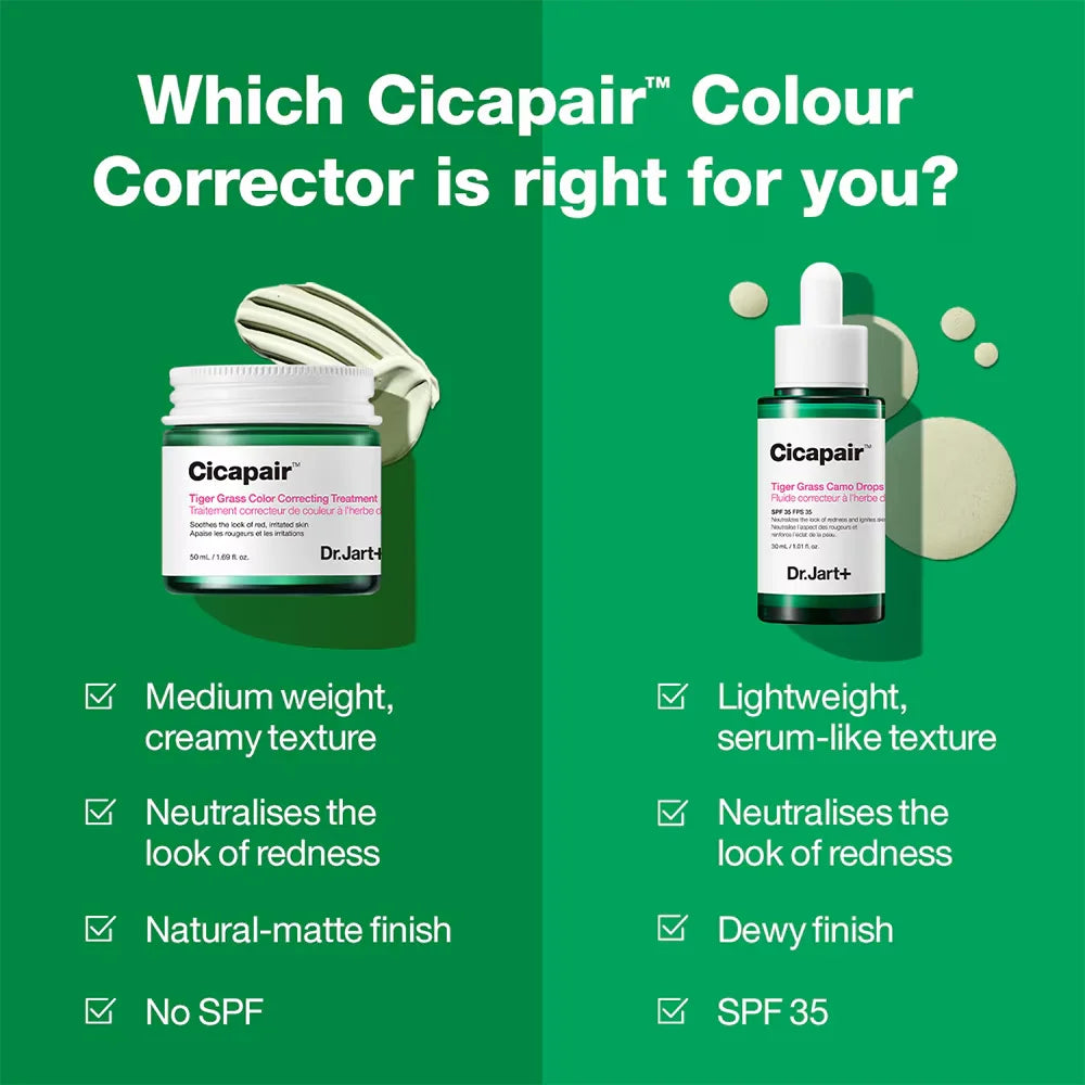 DR JART+ Cicapair Tiger Grass Colour Correcting Treatment - Trattamento Correttivo Del Colore Anti-Rossori 50ml - DR JART+ Cicapair Tiger Grass Colour Correcting Treatment - Trattamento Correttivo Del Colore Anti-Rossori 50ml