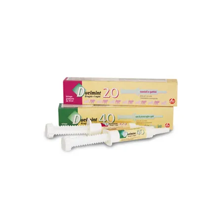 DUELMINT 20*orale pasta 1 siringa 15 ml 20 mg/ml + 1 mg/ml rosa
