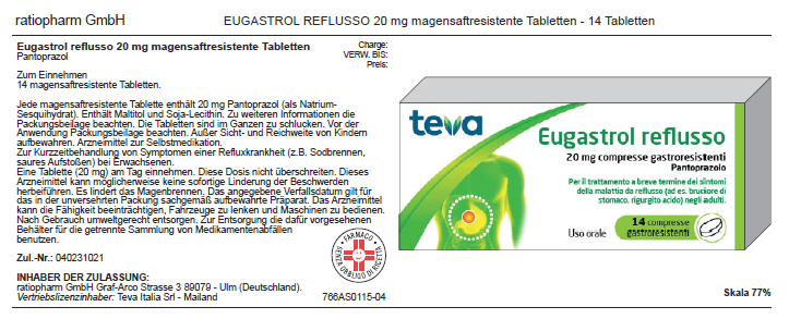 EUGASTROL REFLUSSO*14 cpr gastrores 20 mg - EUGASTROL REFLUSSO*14 cpr gastrores 20 mg