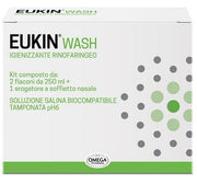 EUKIN WASH IGIENIZZANTE RINOFARINGEO KIT 2 FLACONI DA 250 ML+ EROGATORE A SOFFIETTO NASALE